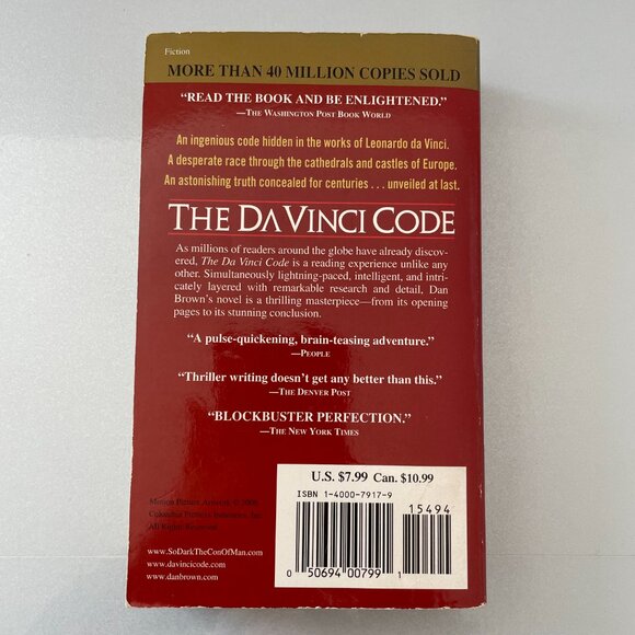 The DaVinci Code by Dan Brown Paperback Book 2003 - Picture 2 of 4